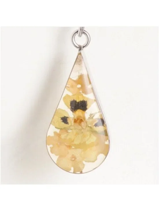 SEED & SAGE Made In Mexico Sterling Silver Dry Flower Teardrop Earrings - Picture 3 of 3